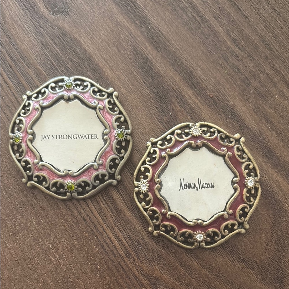 Jay Strongwater Mini Enamel Picture Frames with Swarovski Crystals - Set of 2 - Picture 3 of 5